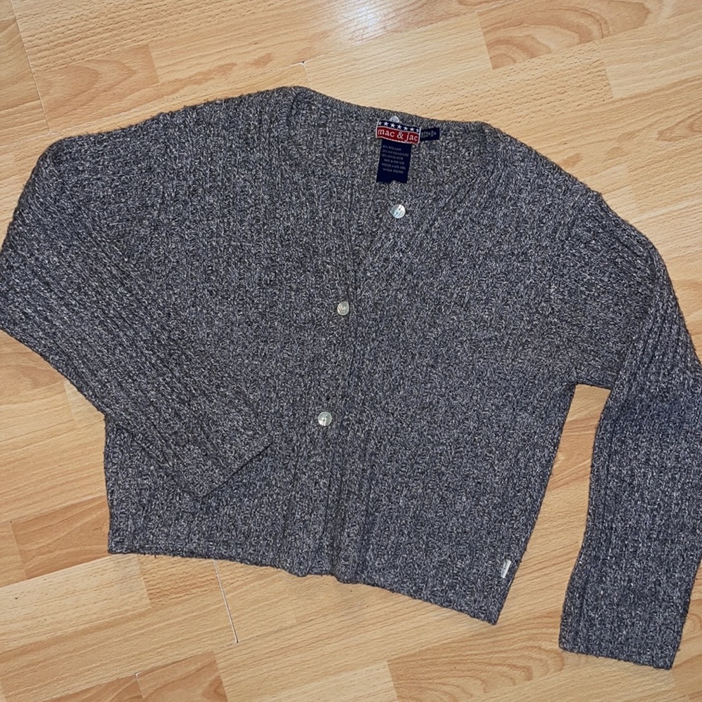 Vintage Mac & Jac crop wool button up sweater - women’s M